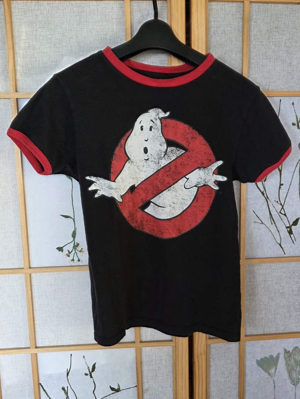 Ghostbusters Cotton Retro Ringer Tee Graphic CropTop Tshirt Classic Logo Women M